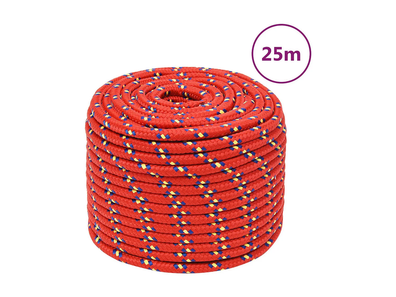 Corde de bateau Rouge 12 mm 25 m Polypropylène