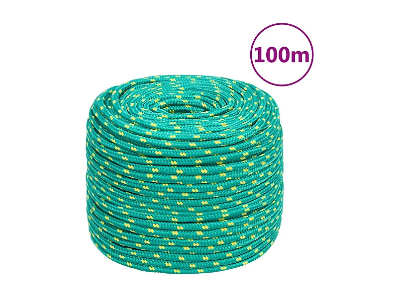 Grünes Bootsseil 10 mm 100 m Polypropylen