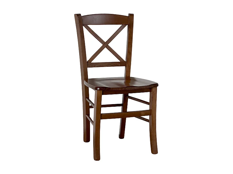 Sedia in legno venezia croce noce scuro seduta in legno