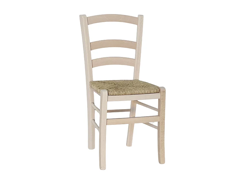 Chaise modèle Venezia avec assise en paille brute à peindre