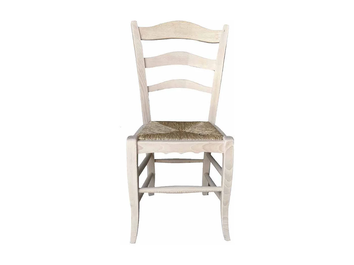 Chaise de montagne en bois à peindre avec assise en paille