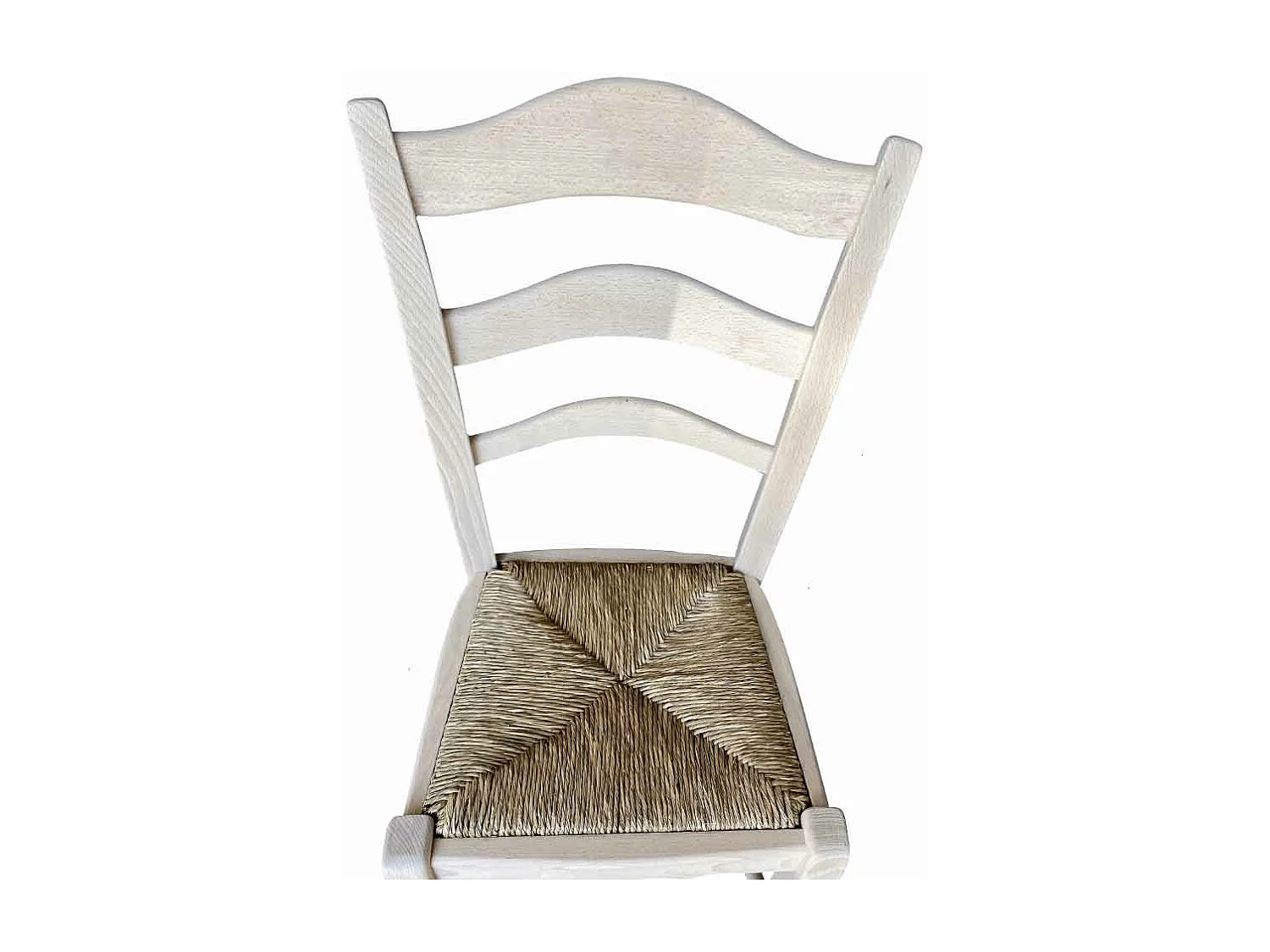 Chaise de montagne en bois à peindre avec assise en paille