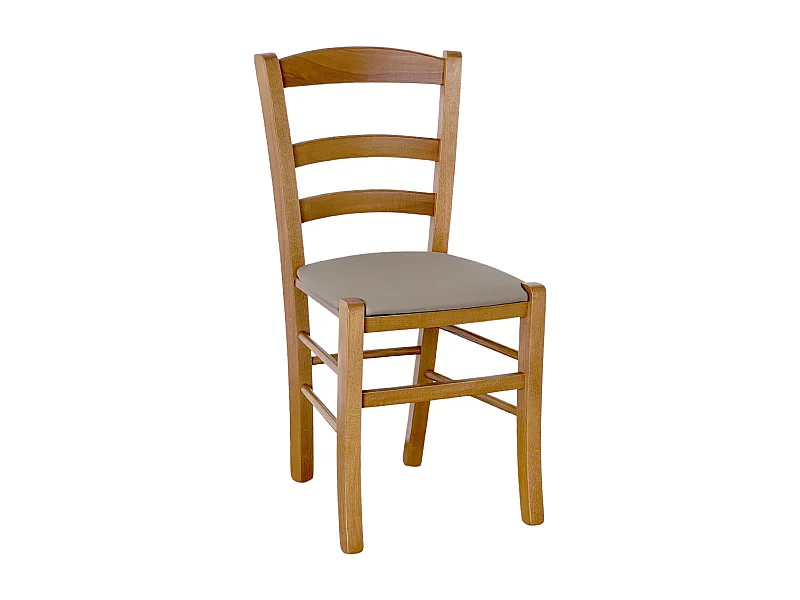 Silla de boda rústica de madera con una silla amortiguada similar a tortora