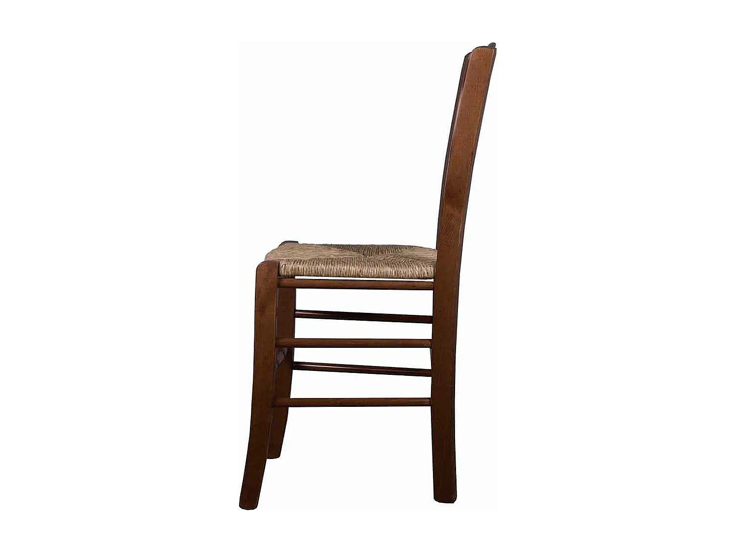 Chaise en bois Loris noyer foncé assise paille