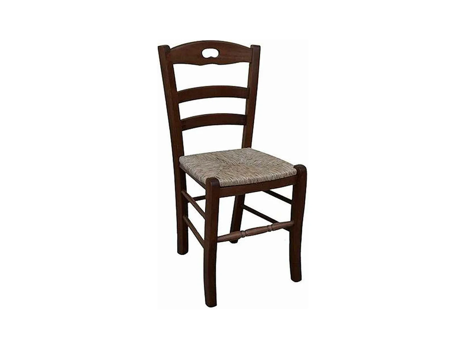 Chaise en bois Loris noyer foncé assise paille