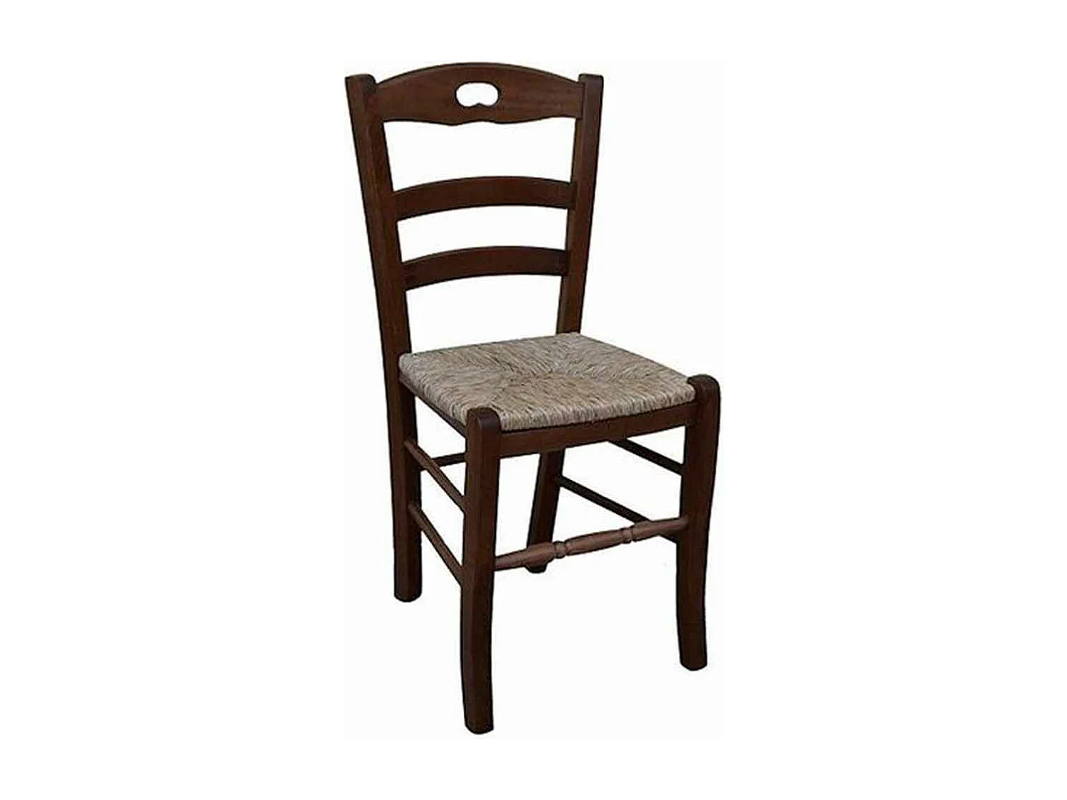 Chaise en bois Loris noyer foncé assise paille