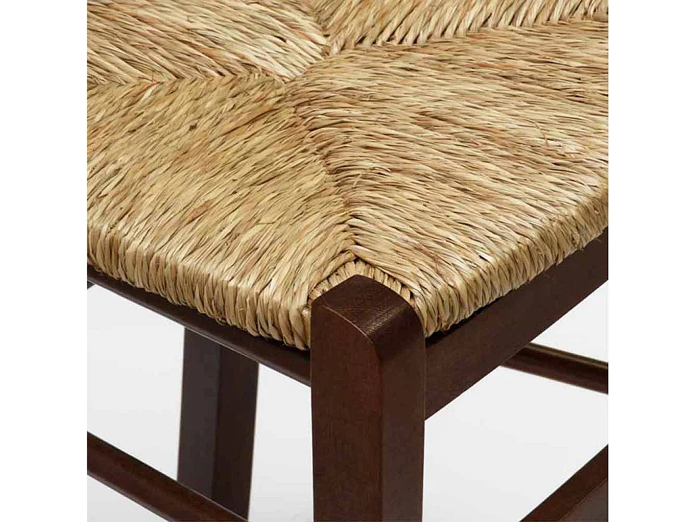 Chaise en bois Loris noyer foncé assise paille