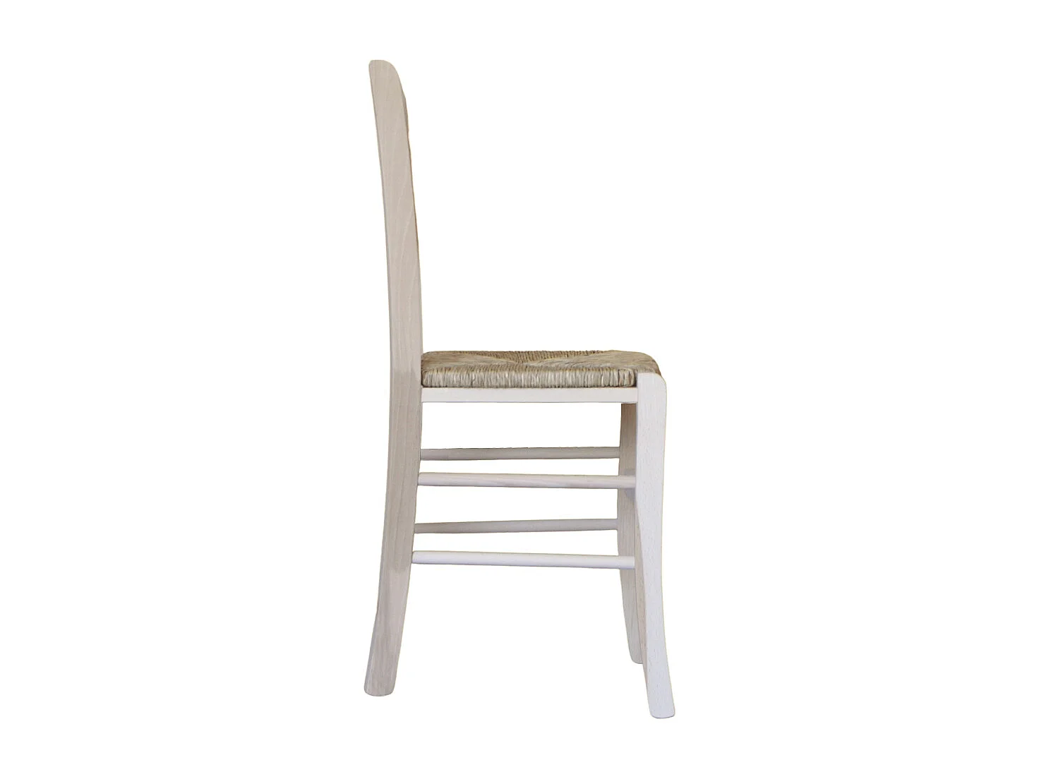 Chaise Capri en bois brut à peindre avec assise en paille
