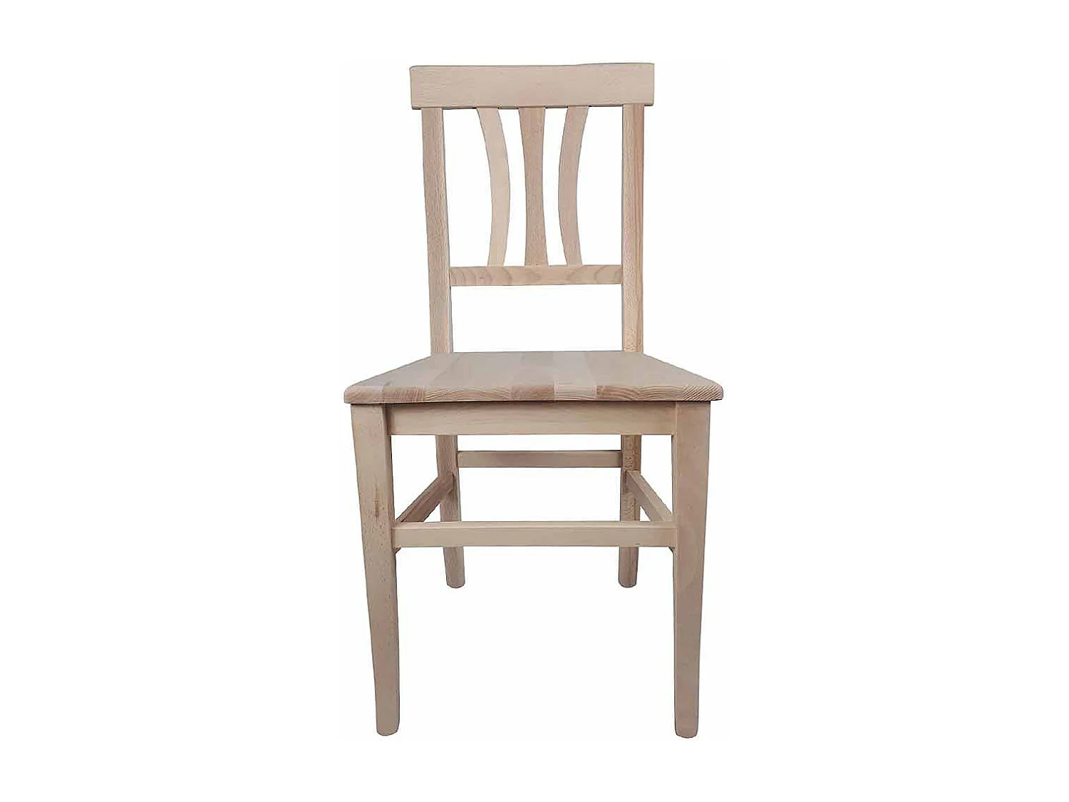 Chaise Vittoria en bois brut à peindre avec assise en bois massif