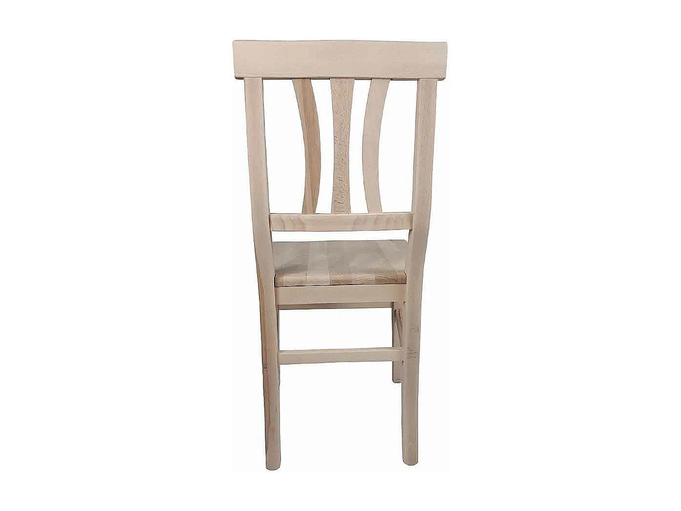 Chaise Vittoria en bois brut à peindre avec assise en bois massif