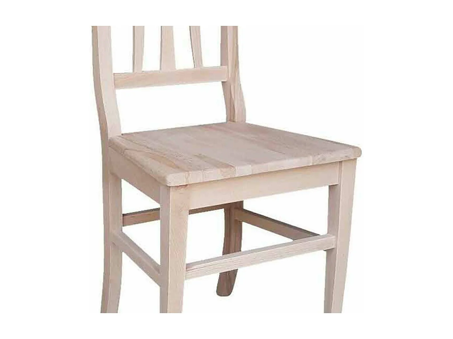 Chaise Vittoria en bois brut à peindre avec assise en bois massif