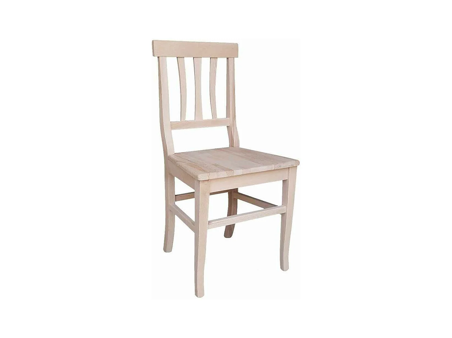 Chaise Vittoria en bois brut à peindre avec assise en bois massif