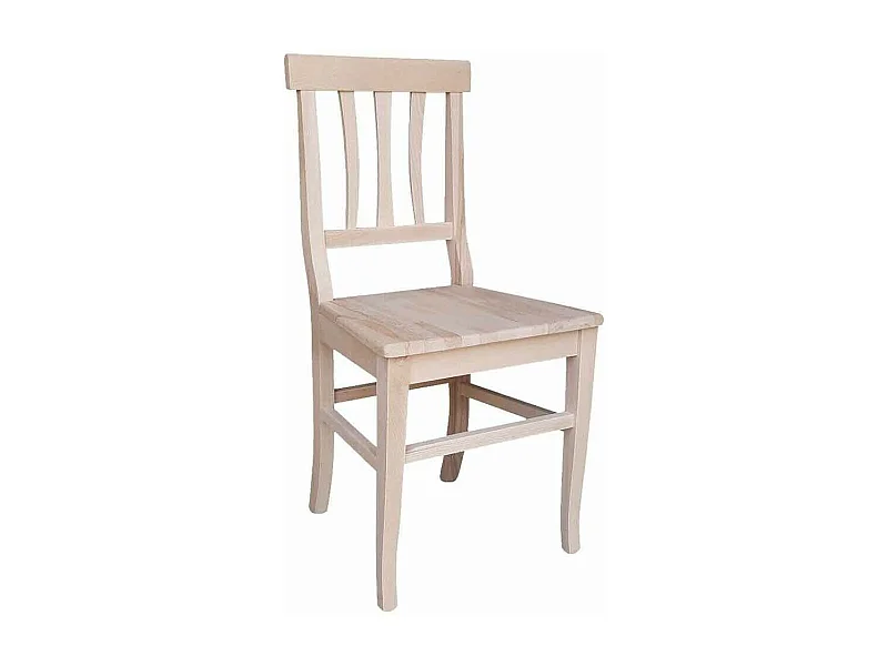 Chaise Vittoria en bois brut à peindre avec assise en bois massif