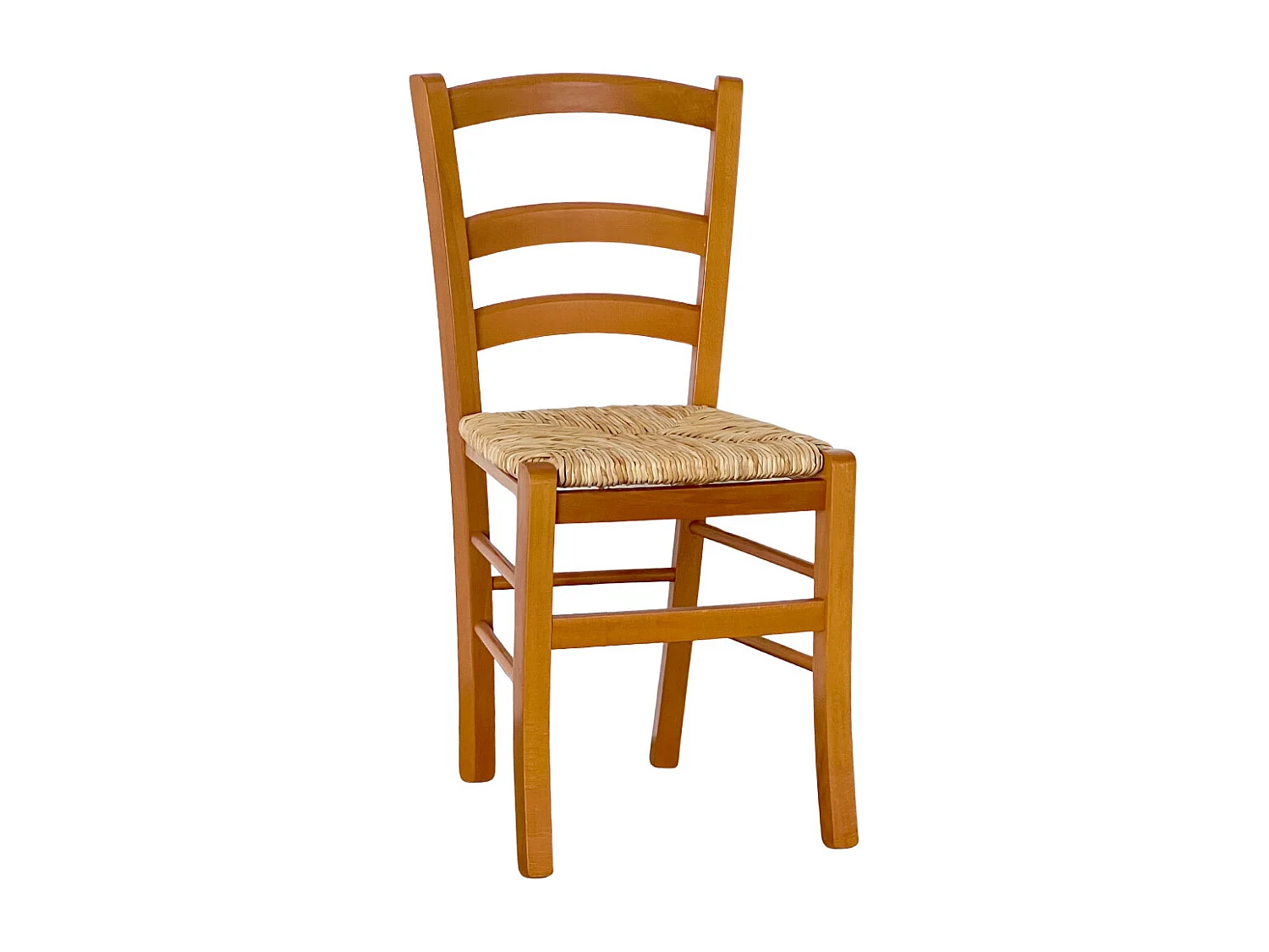Sedia in legno con seduta in paglia di Riso mod. Venezia ciliegio