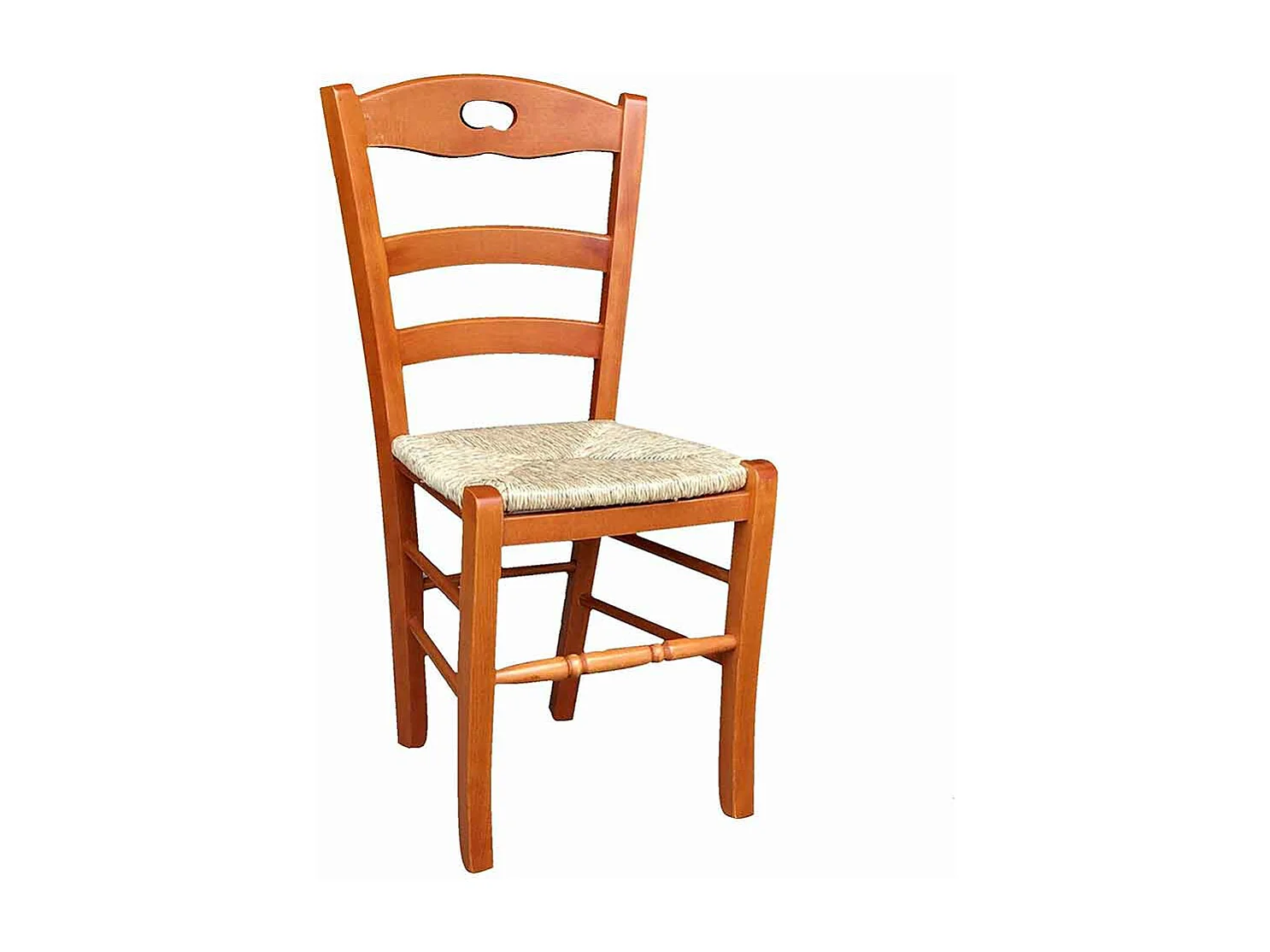 Chaise modèle Loris avec assise en paille couleur cerise