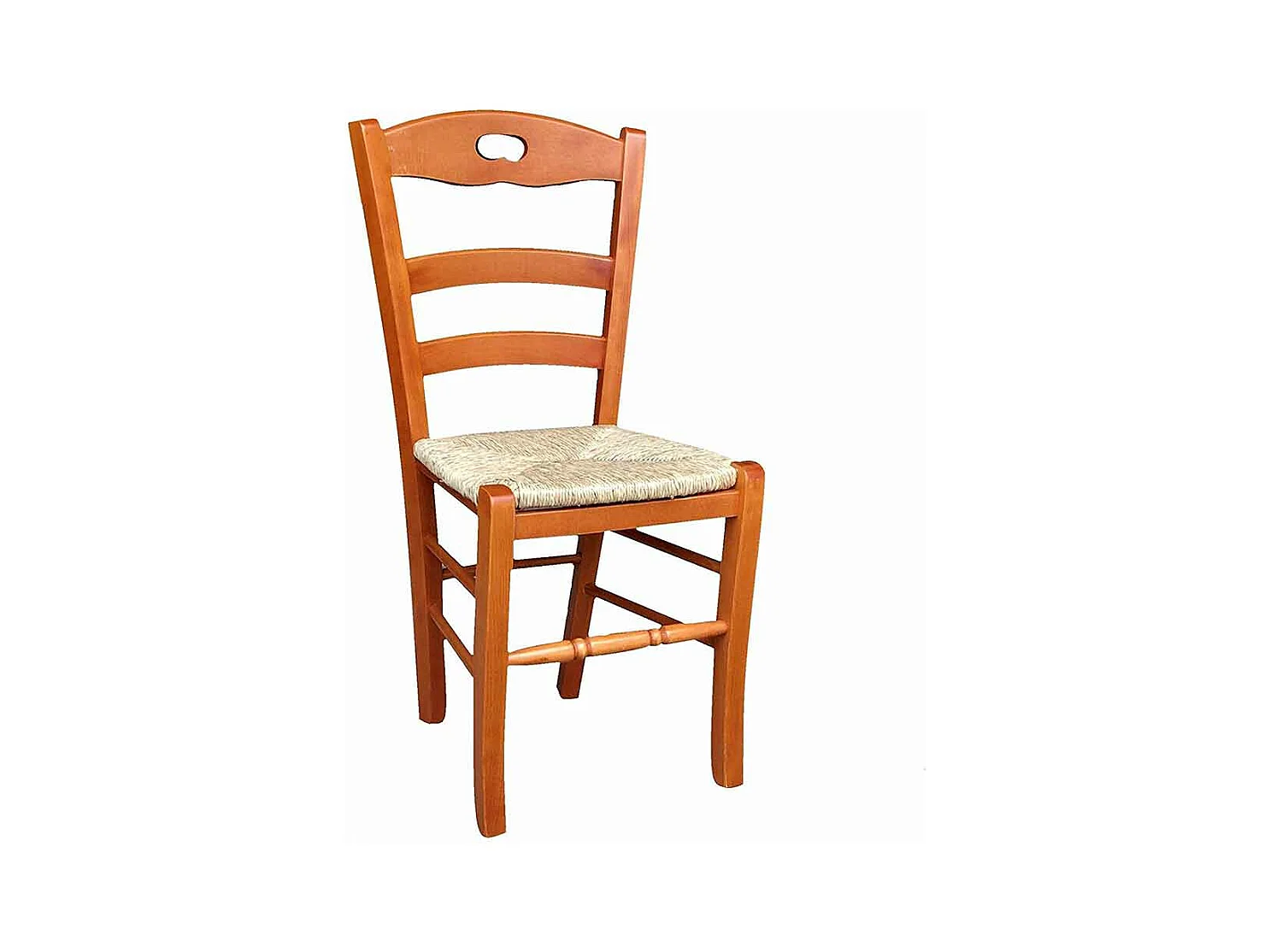Chaise modèle Loris avec assise en paille couleur cerise