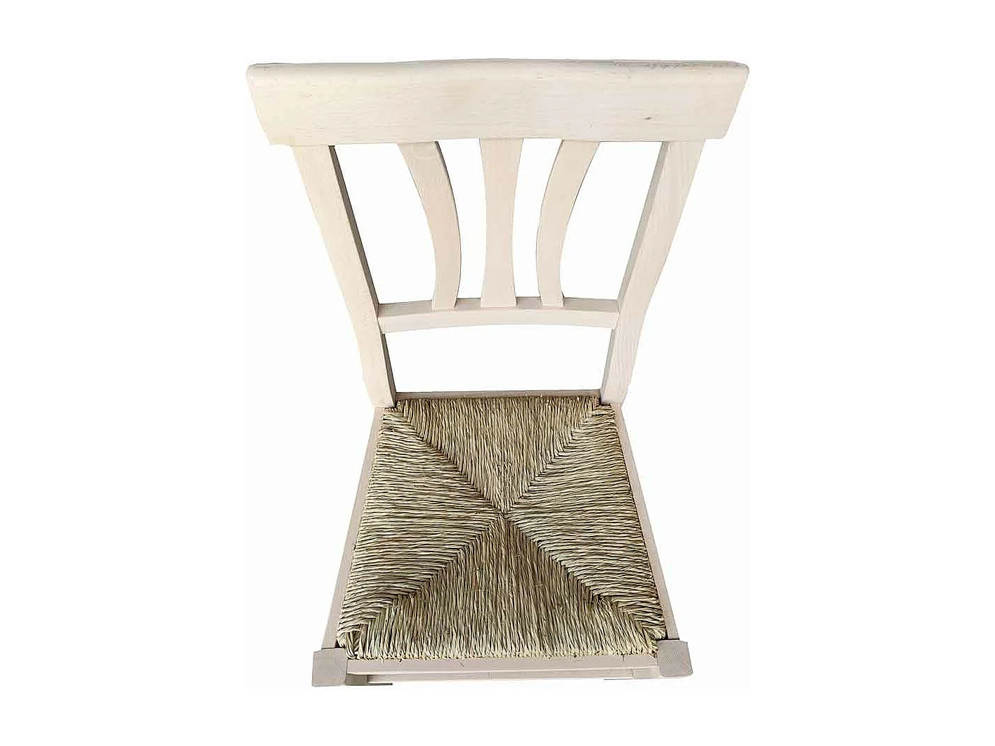 Chaise Vittoria en bois brut à peindre avec assise en paille des marais