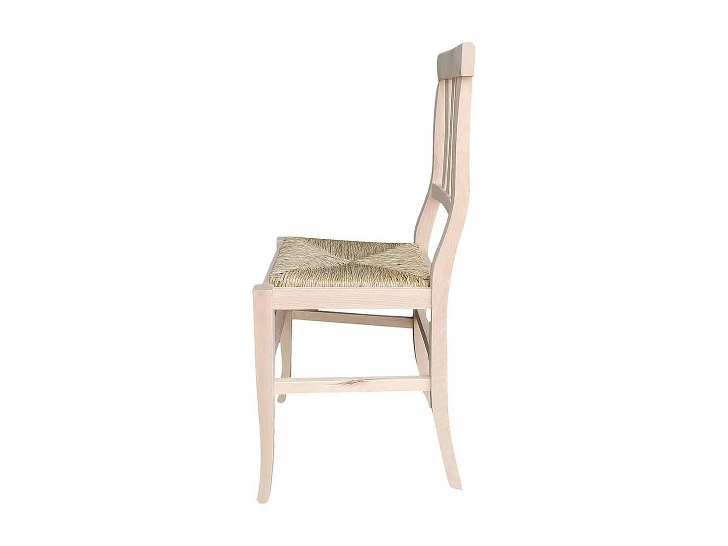 Chaise Vittoria en bois brut à peindre avec assise en paille des marais