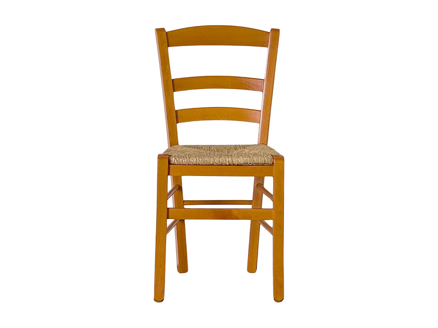 Chaise de campagne en bois de cerisier avec assise en paille