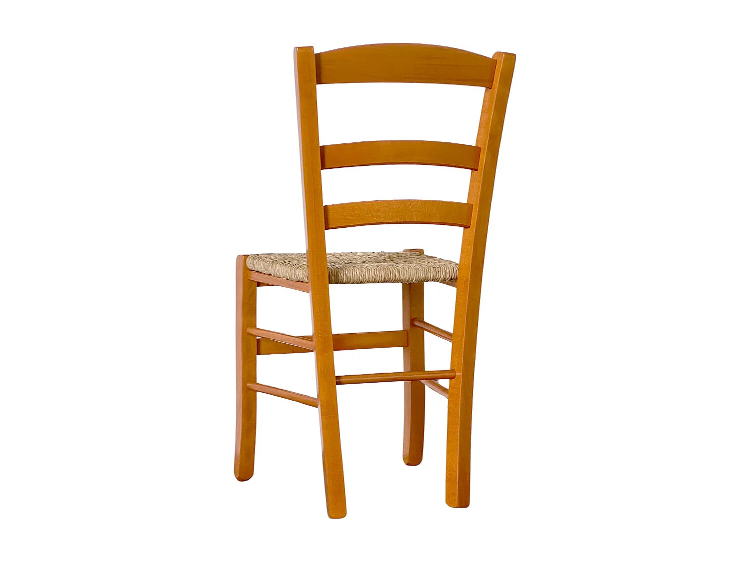 Chaise de campagne en bois de cerisier avec assise en paille