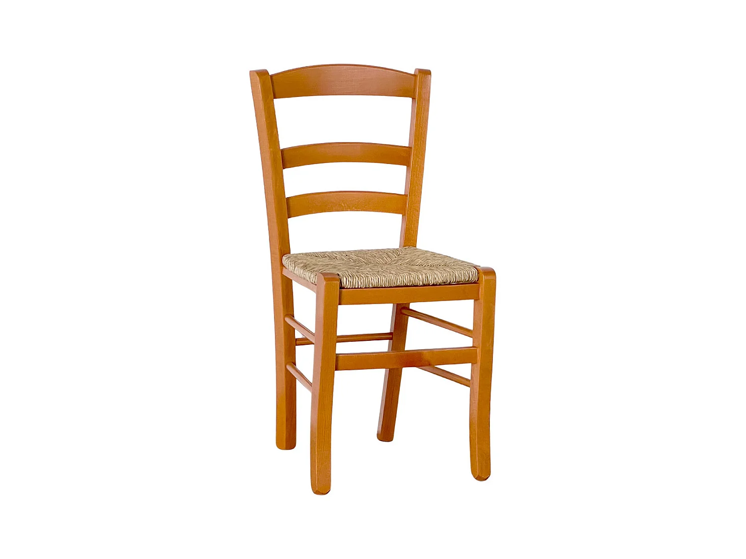 Chaise de campagne en bois de cerisier avec assise en paille