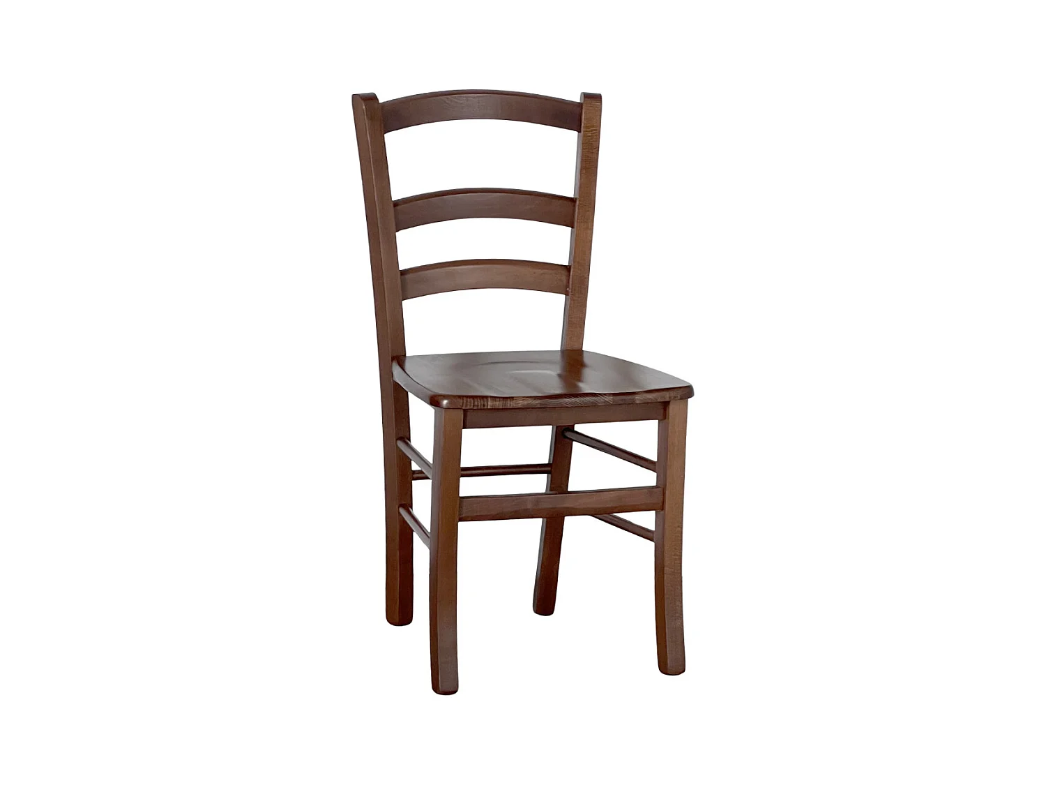 Chaise de salle à manger Venice avec assise en bois massif de noyer foncé