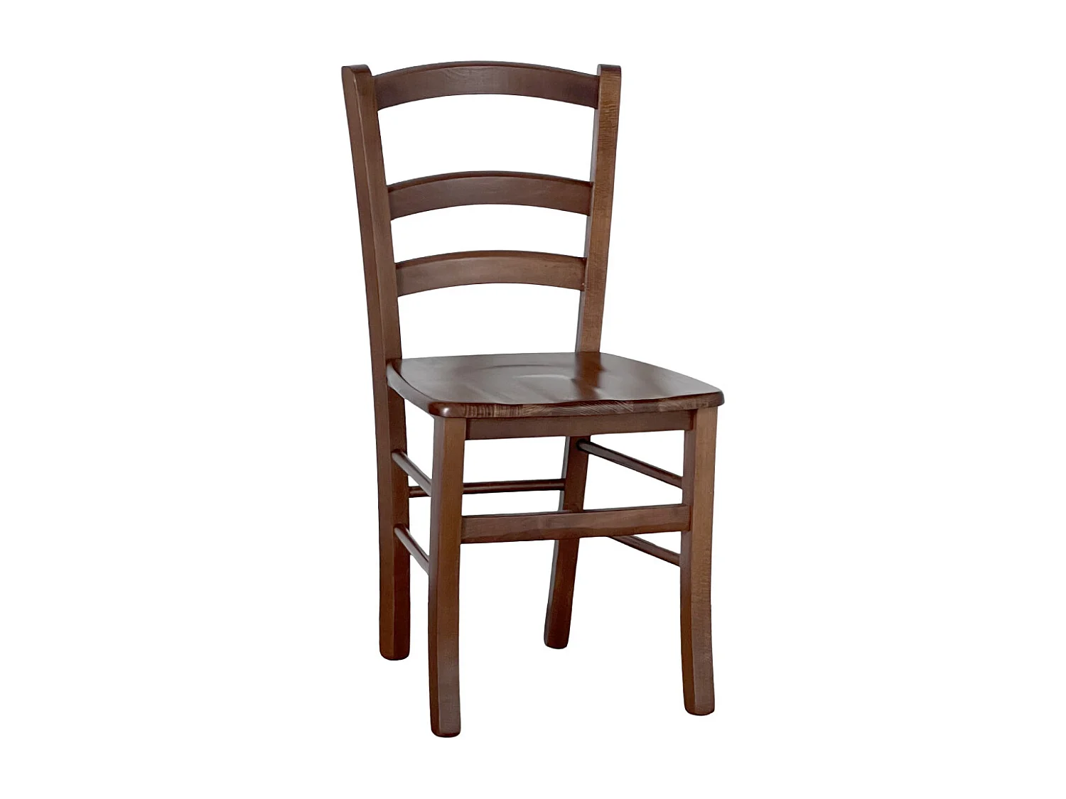 Chaise de salle à manger Venice avec assise en bois massif de noyer foncé