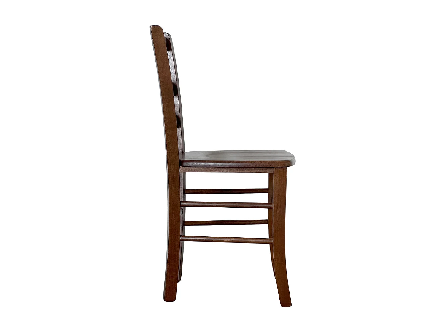 Chaise de salle à manger Venice avec assise en bois massif de noyer foncé