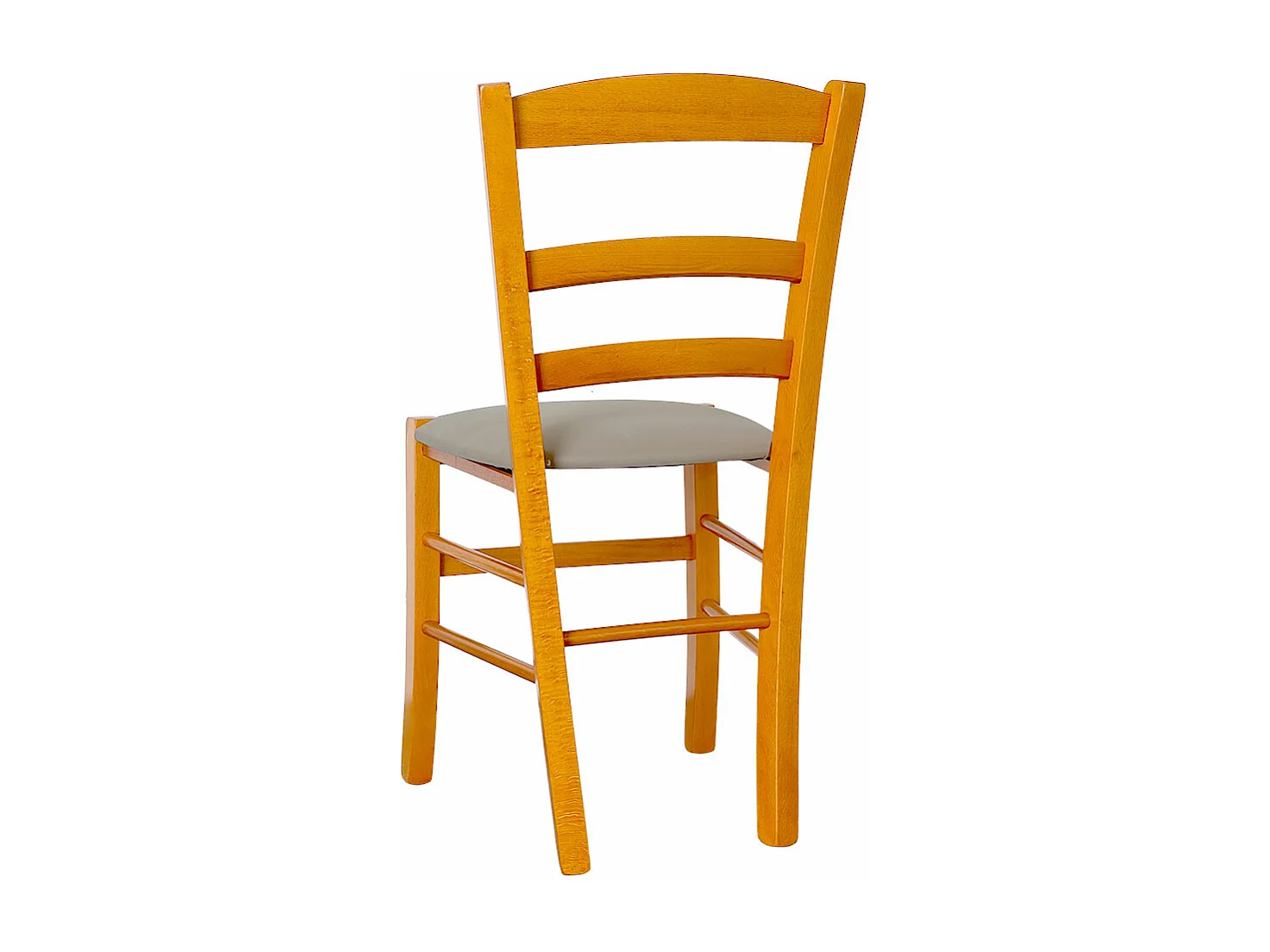 Chaise de campagne en bois de cerisier avec assise rembourrée gris tourterelle