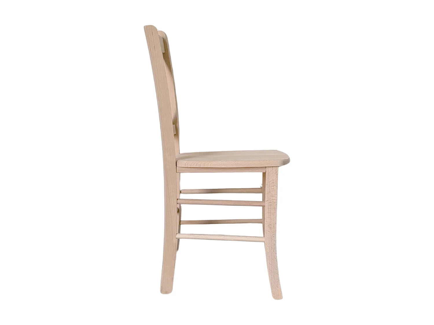 Chaise croisée en bois avec assise en bois massif brut à peindre