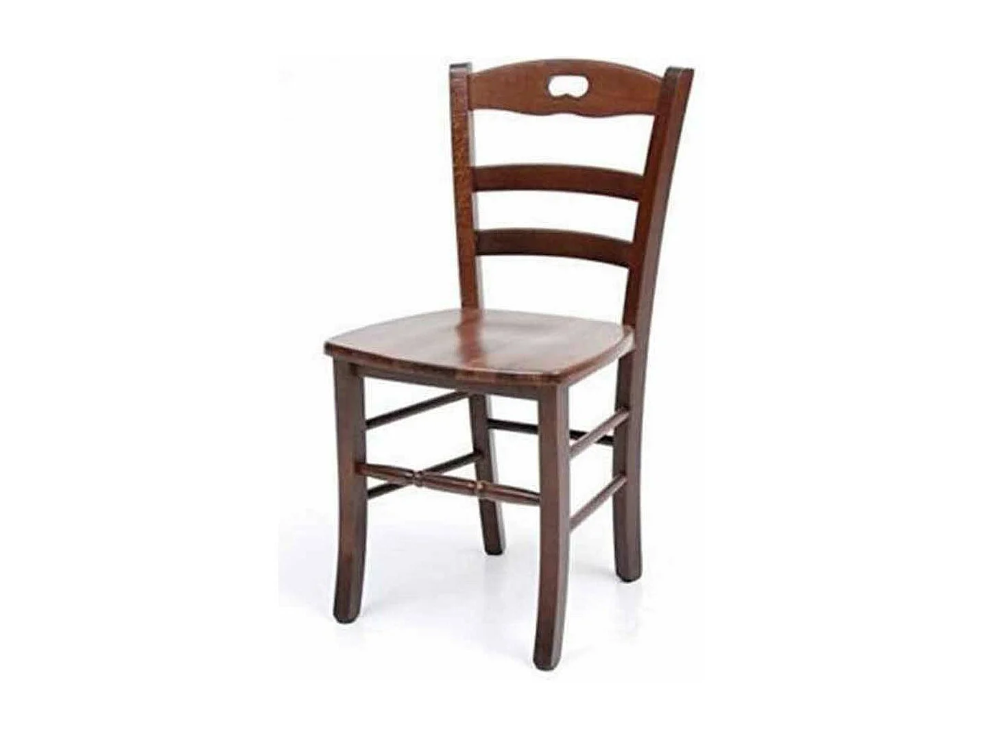 Chaise en bois Loris avec assise en bois massif de noyer foncé