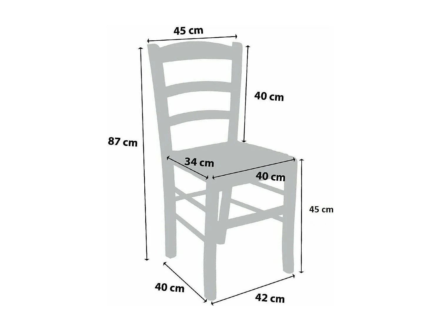 Chaise en bois Loris avec assise en bois massif de noyer foncé