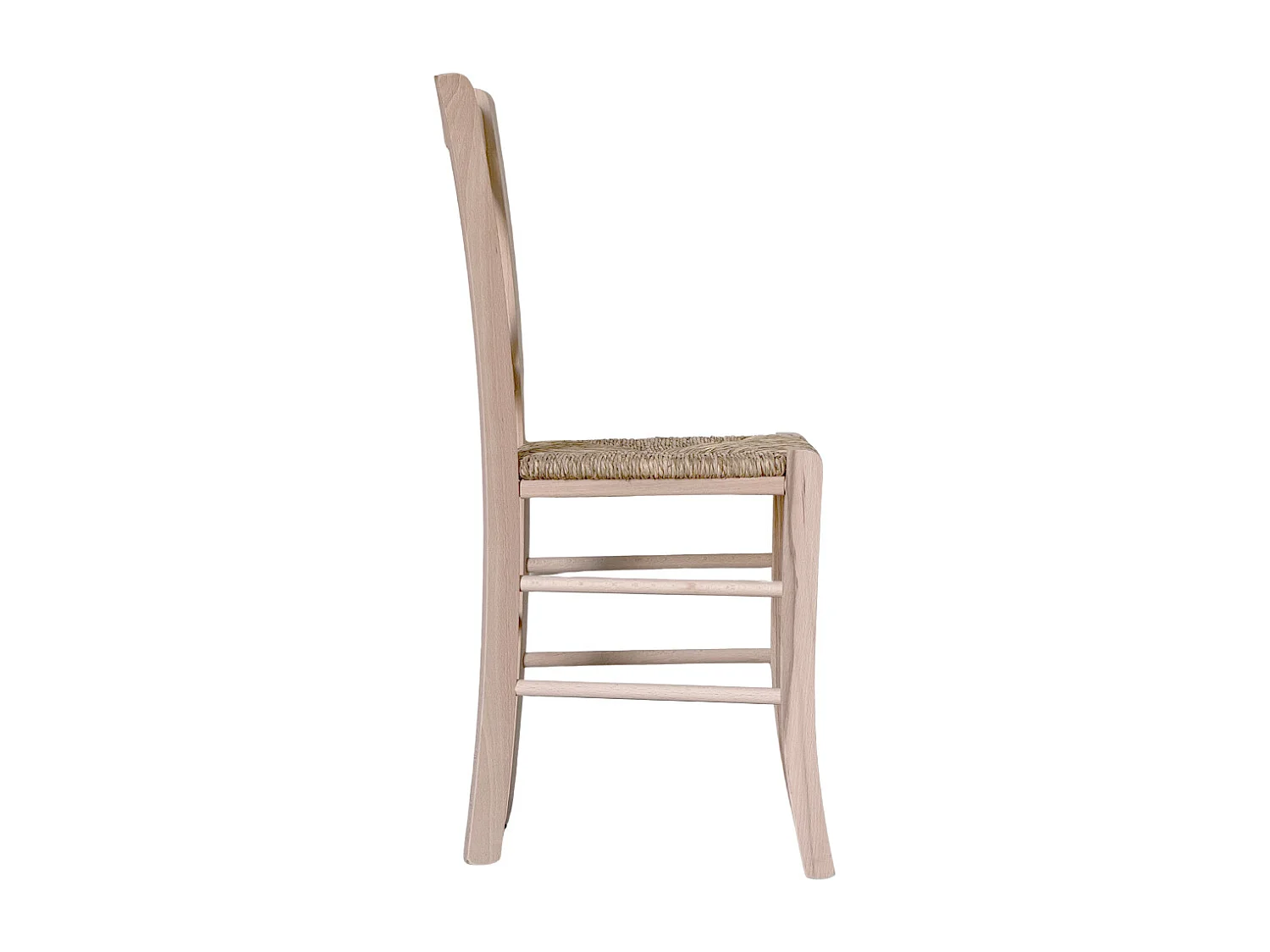 Chaise en bois avec assise en paille brute à peindre