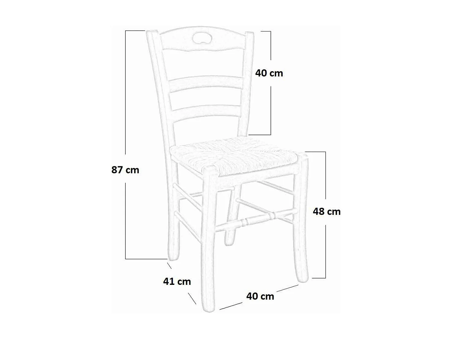 Chaise Loris en noyer clair avec assise en paille de riz