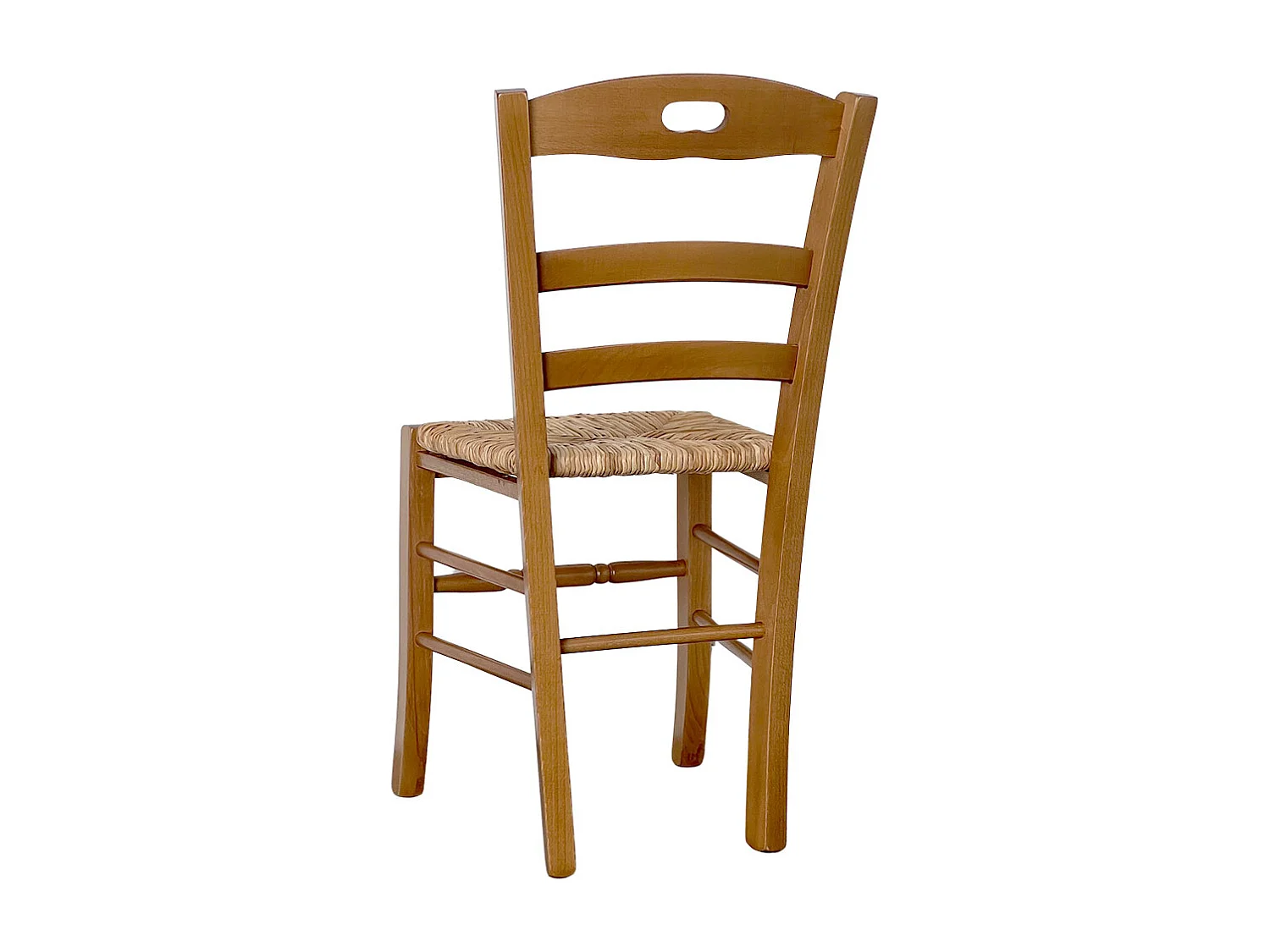 Chaise Loris en noyer clair avec assise en paille de riz