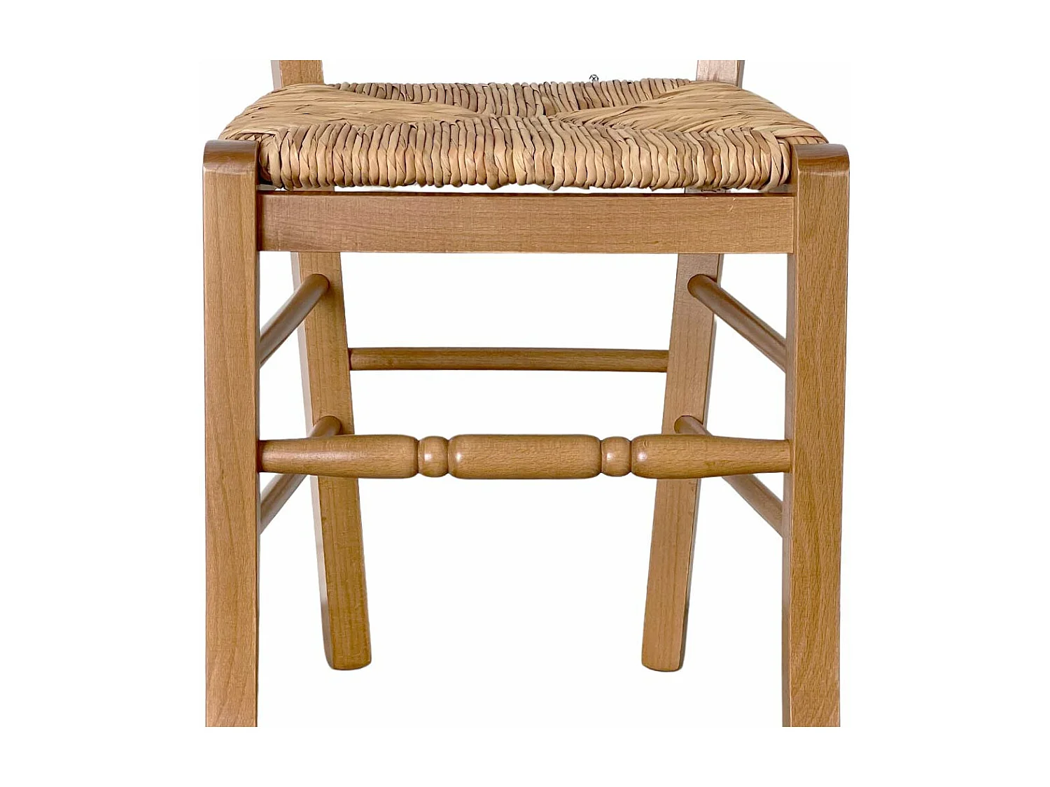 Chaise Loris en noyer clair avec assise en paille de riz