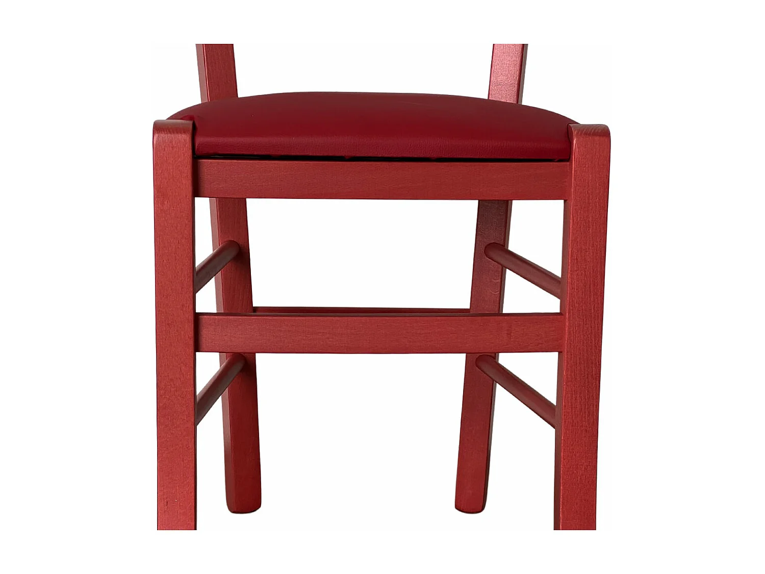 Sedia legno venezia rossa con seduta similpelle rosso
