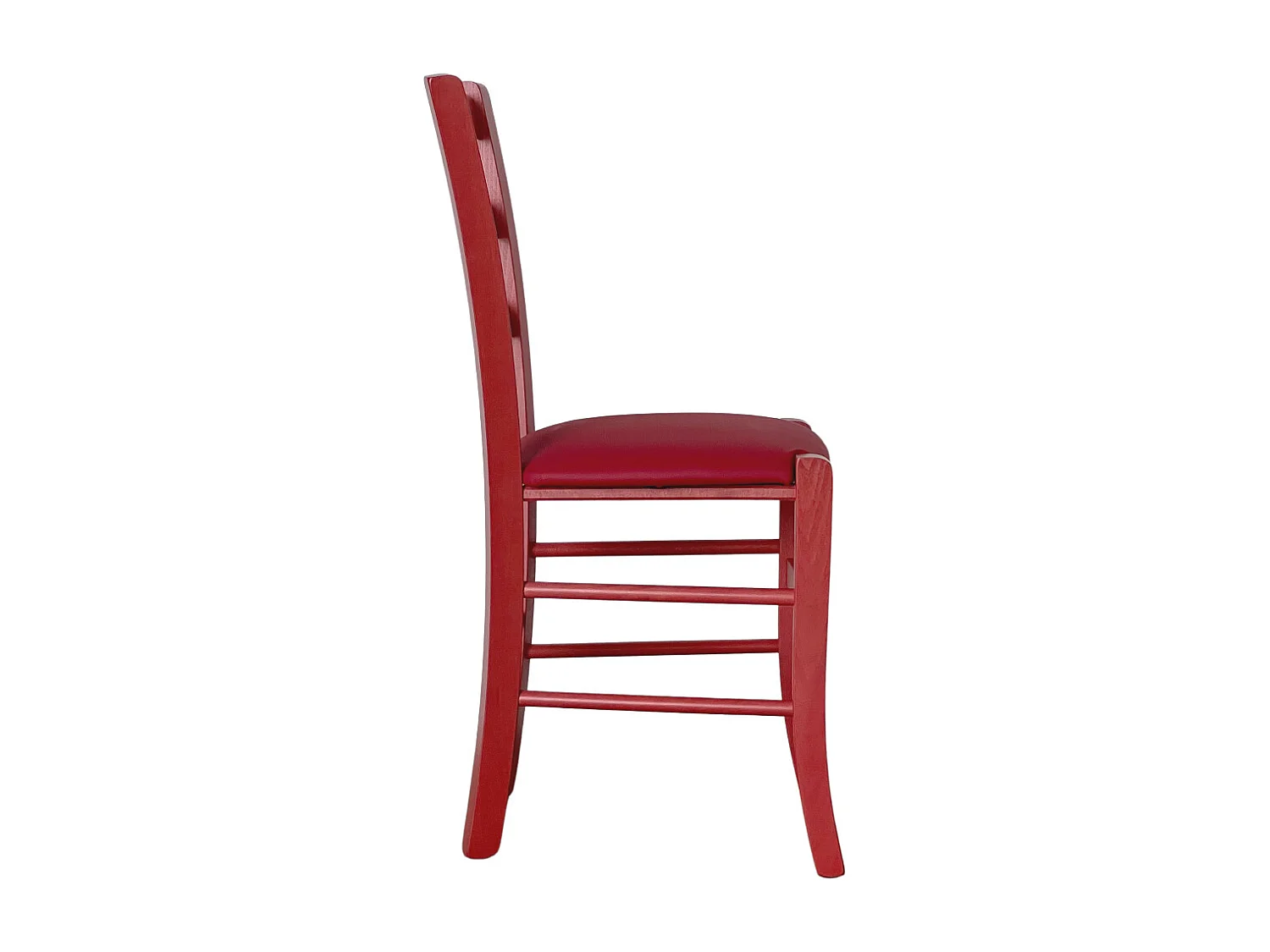 Sedia legno venezia rossa con seduta similpelle rosso