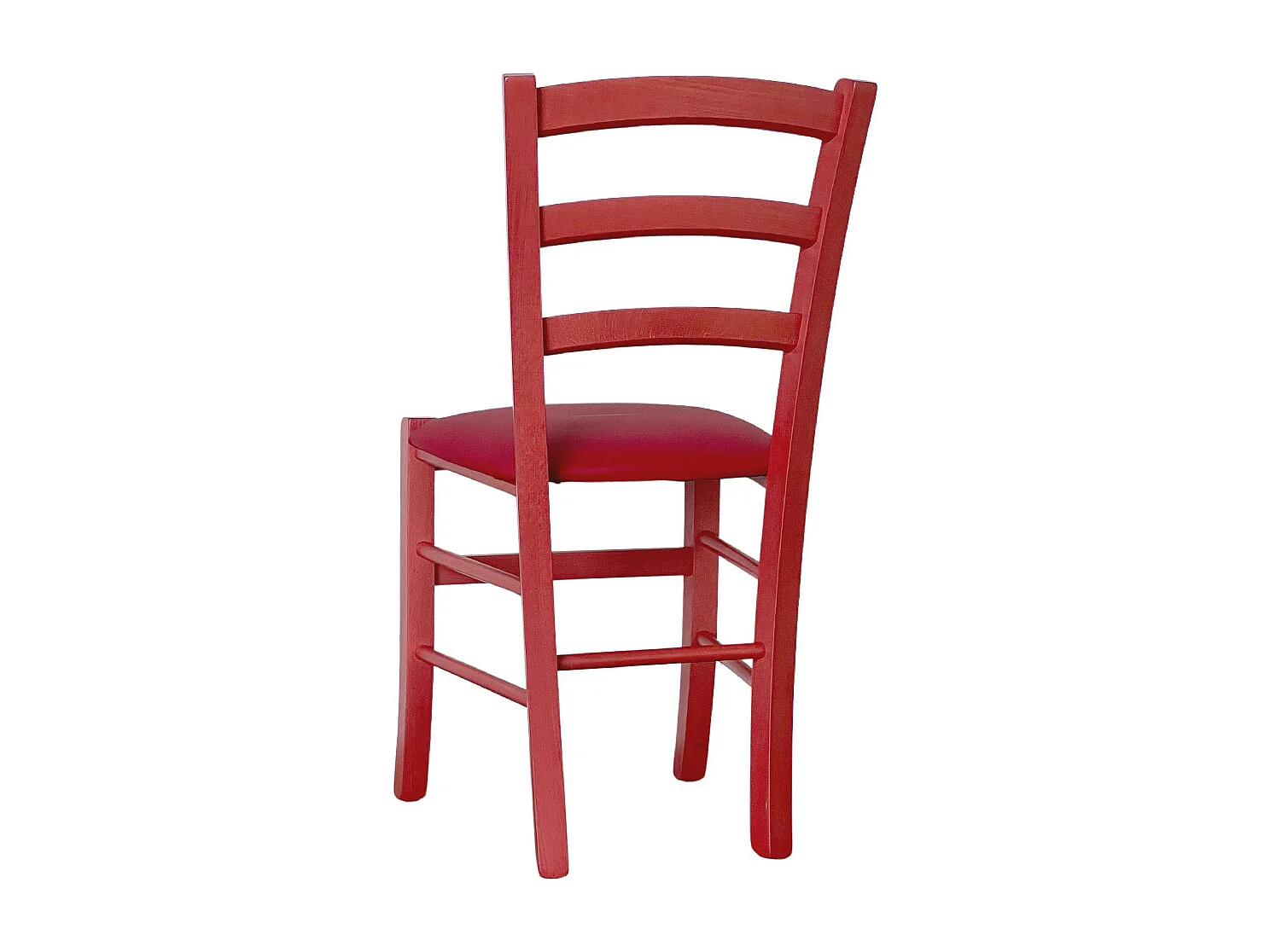 Sedia legno venezia rossa con seduta similpelle rosso