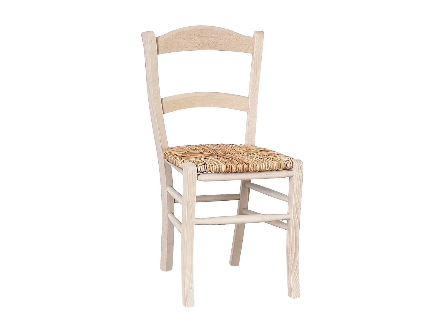 Chaise de salle à manger marocaine avec assise en paille de riz crue à peindre