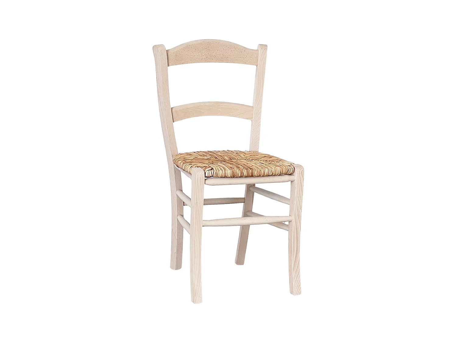 Chaise de salle à manger marocaine avec assise en paille de riz crue à peindre