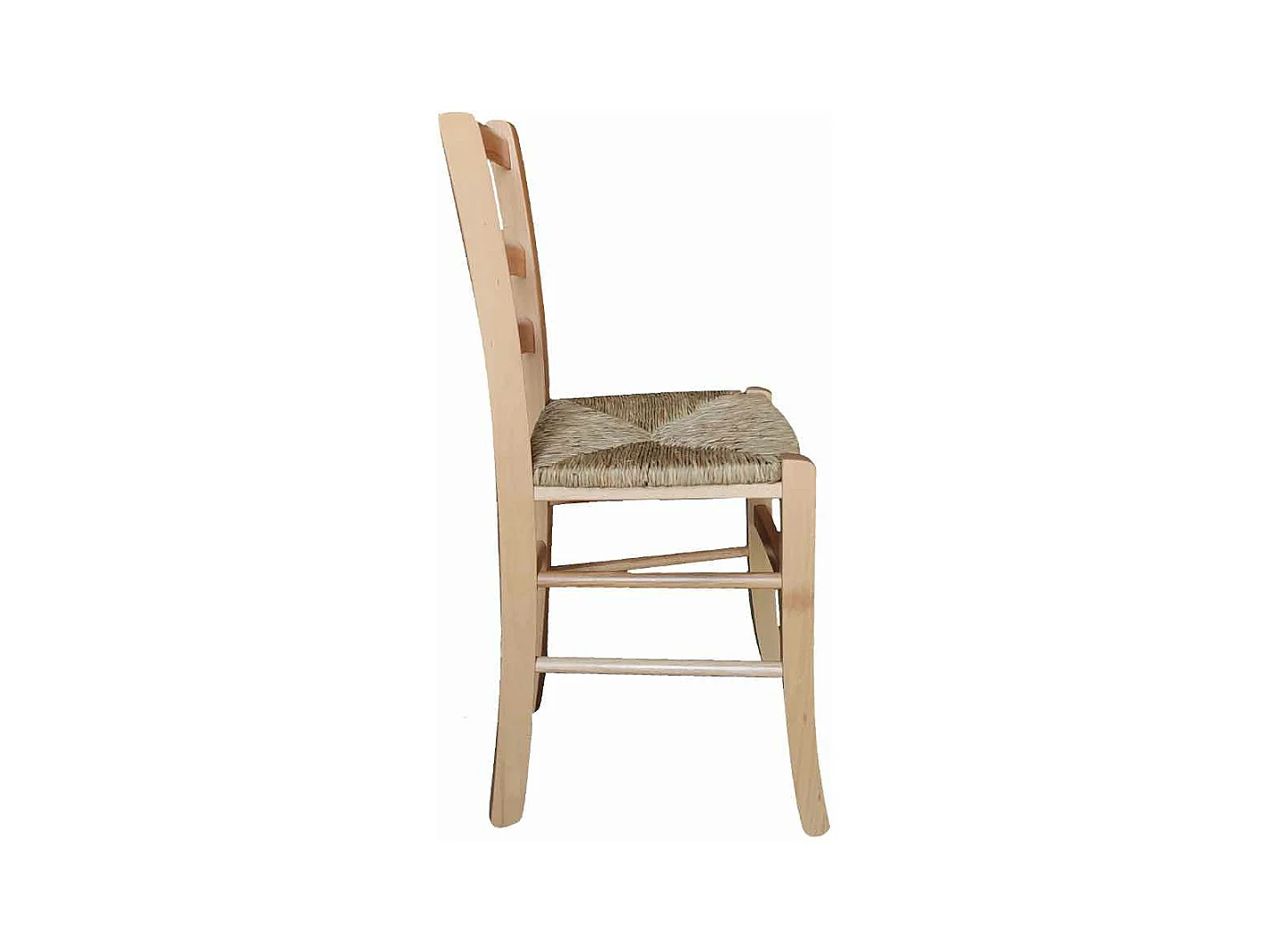 Chaise Venise en bois massif avec assise en paille teintée naturelle