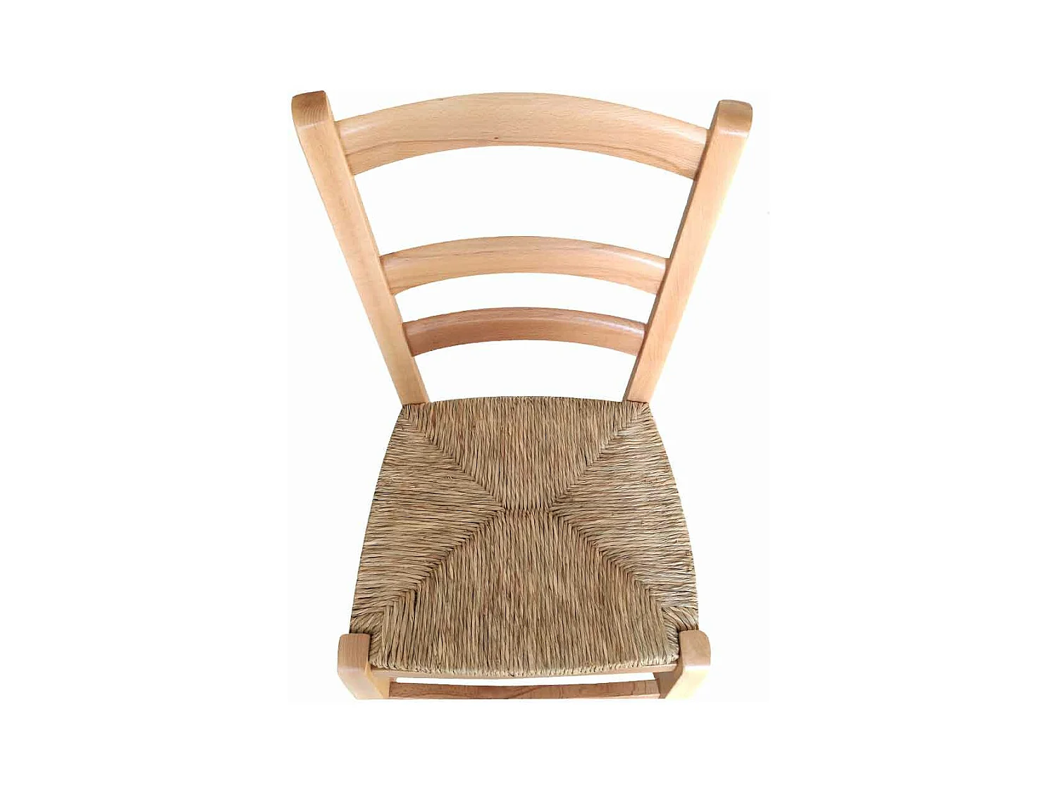 Chaise Venise en bois massif avec assise en paille teintée naturelle