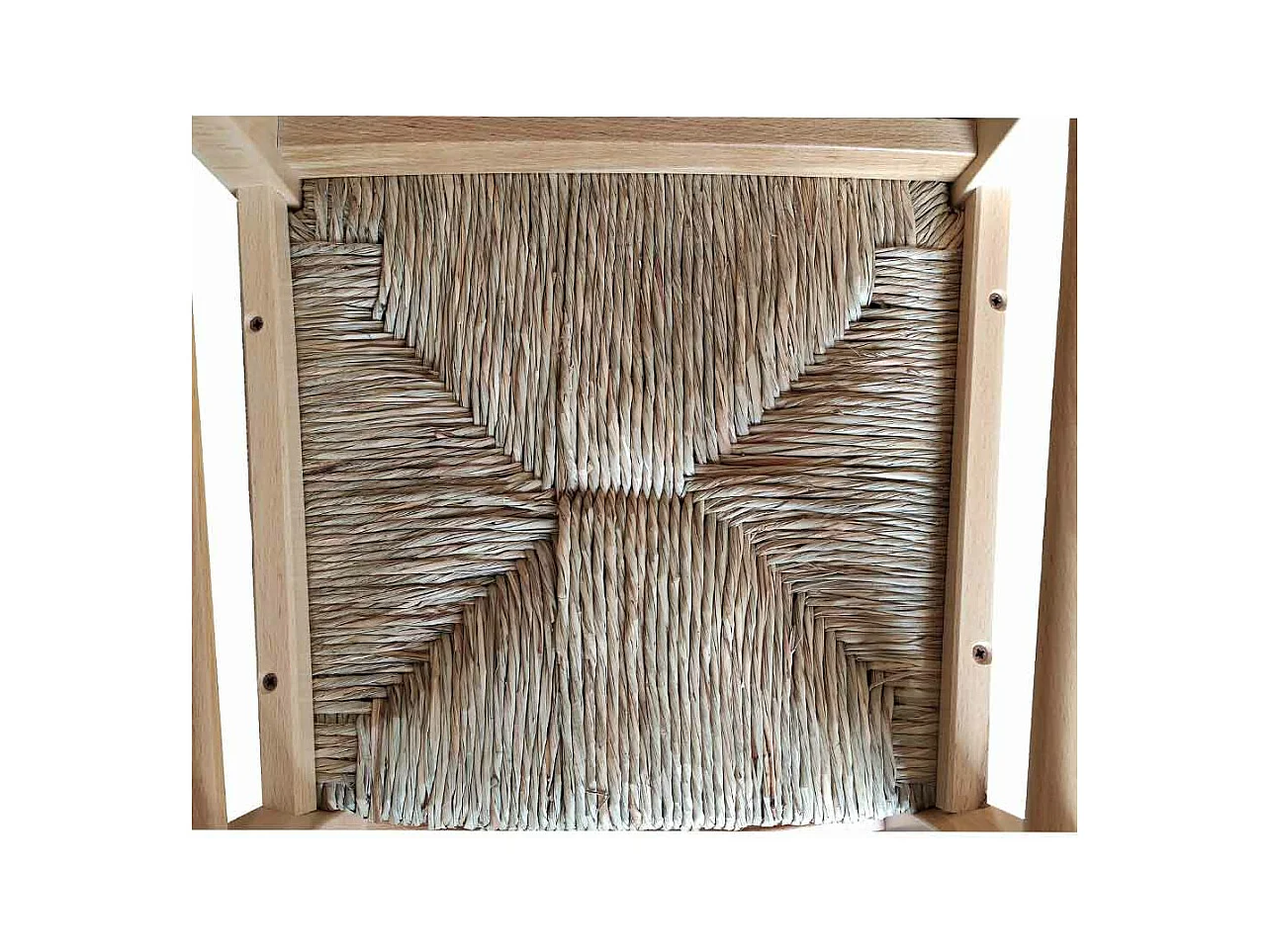 Chaise Venise en bois massif avec assise en paille teintée naturelle