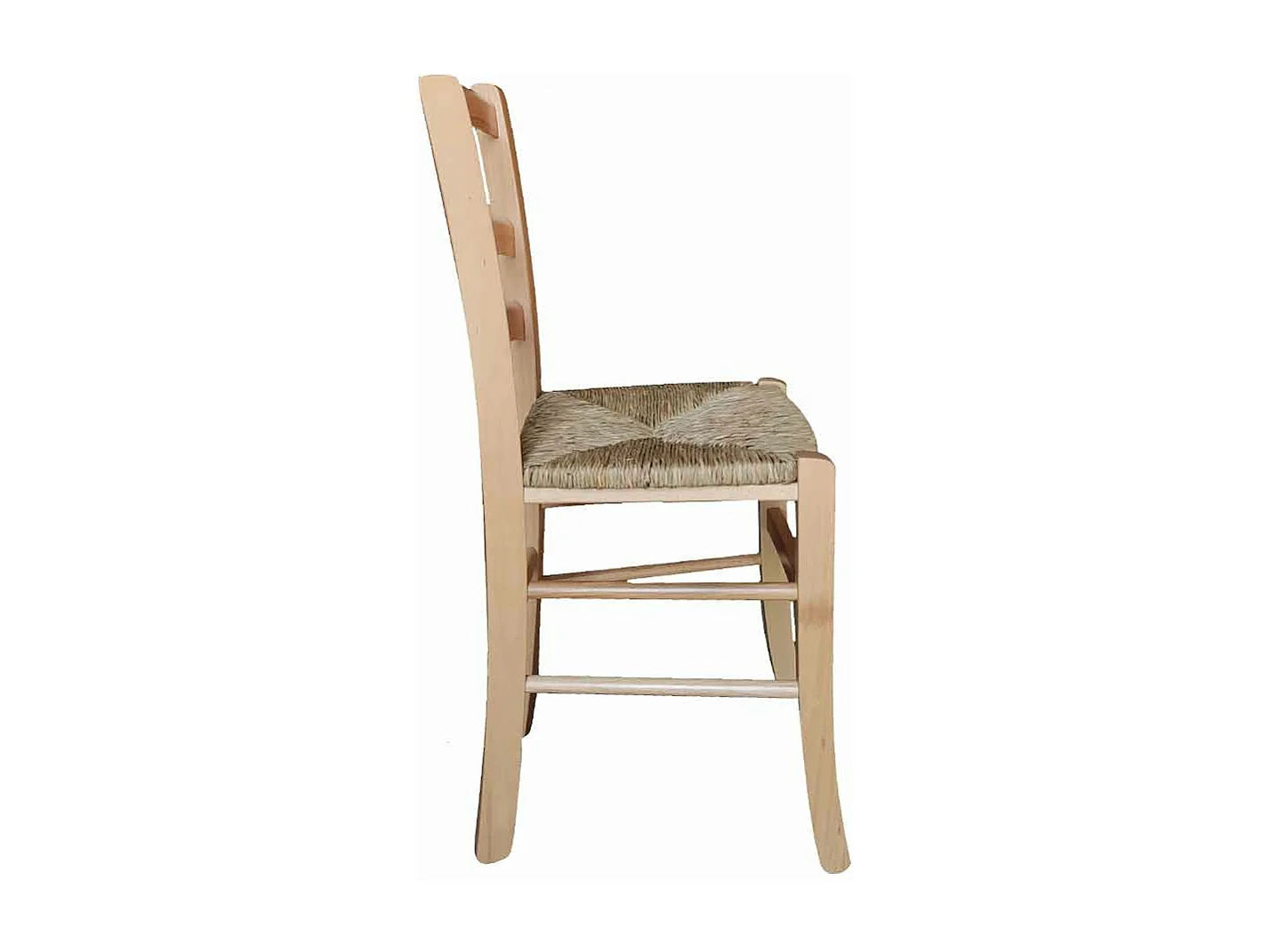 Chaise Venise en bois massif avec assise en paille teintée naturelle