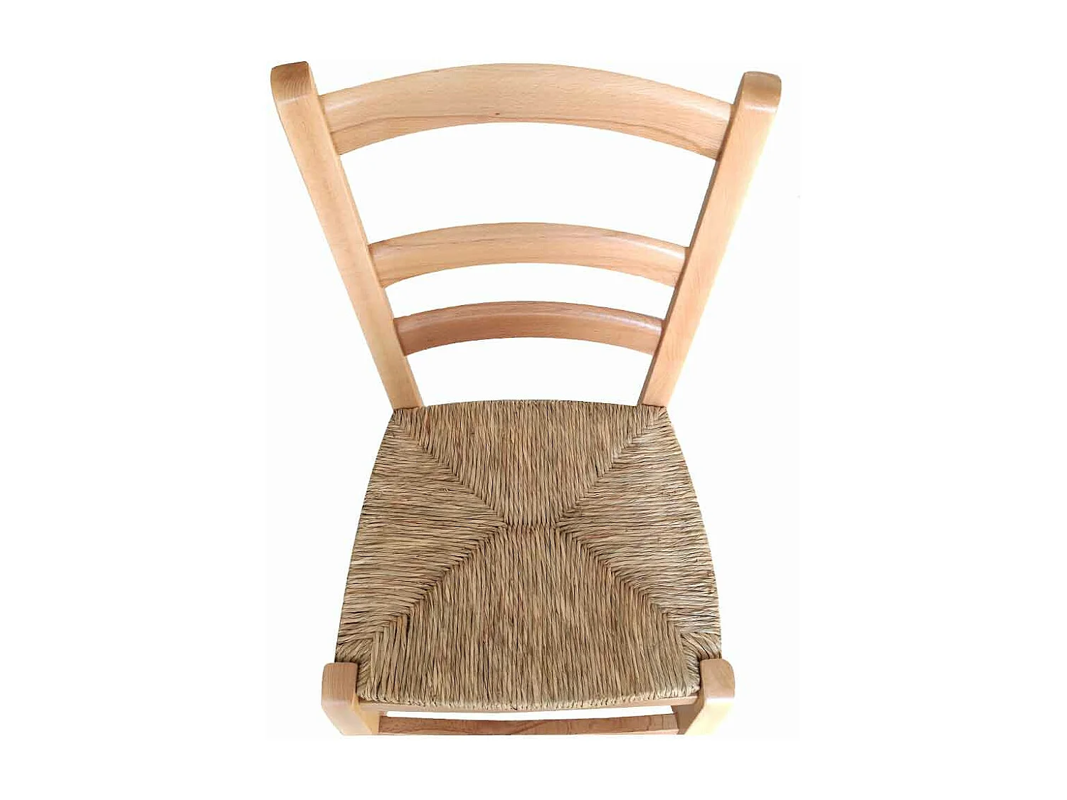 Chaise Venise en bois massif avec assise en paille teintée naturelle