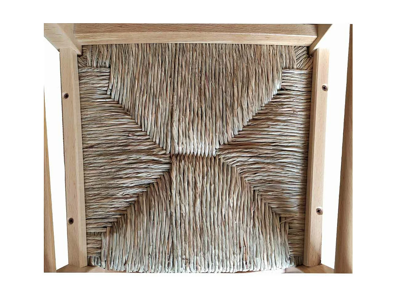 Chaise Venise en bois massif avec assise en paille teintée naturelle