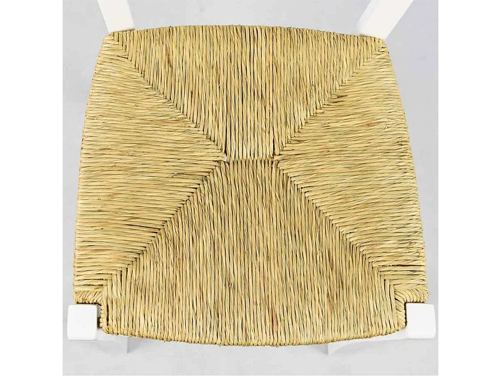 Sedia legno venezia anticata bianca con seduta in paglia palustre