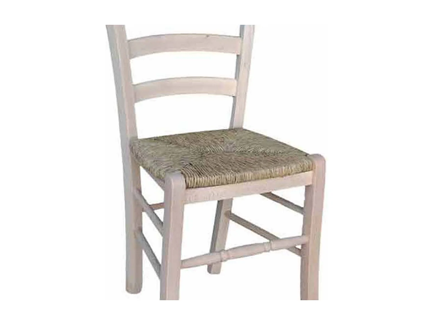 Sedia legno loris con seduta in paglia grezza da verniciare