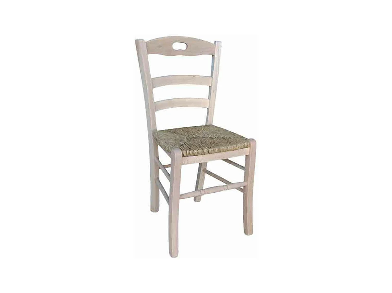 Chaise Loris en bois avec assise en paille brute à peindre